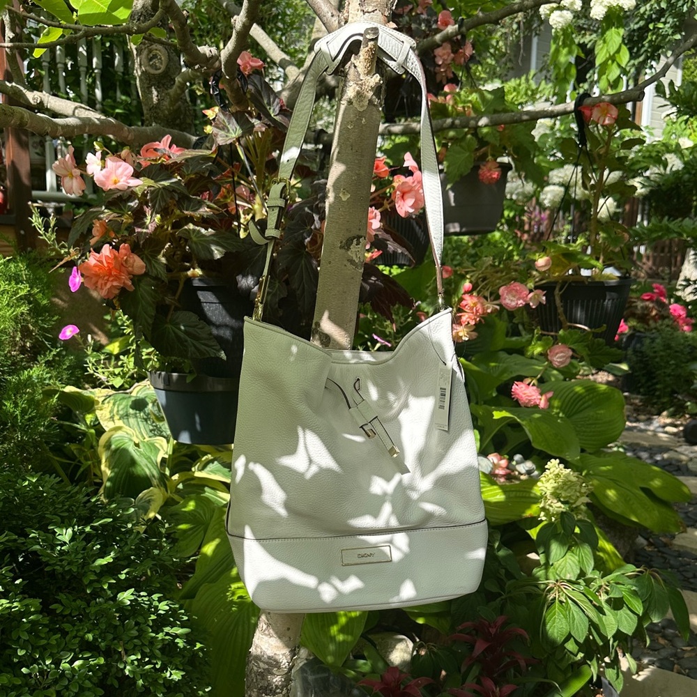 NWT DKNY White Genuine Leather Shoulder Bag